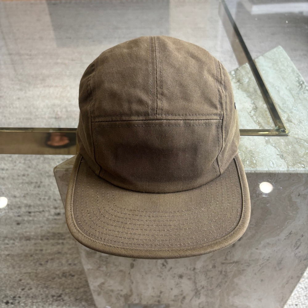 Yupoong 5 Panel Camper Hat Mens OSFM Brown Olive Gently Used Adjustable Cap